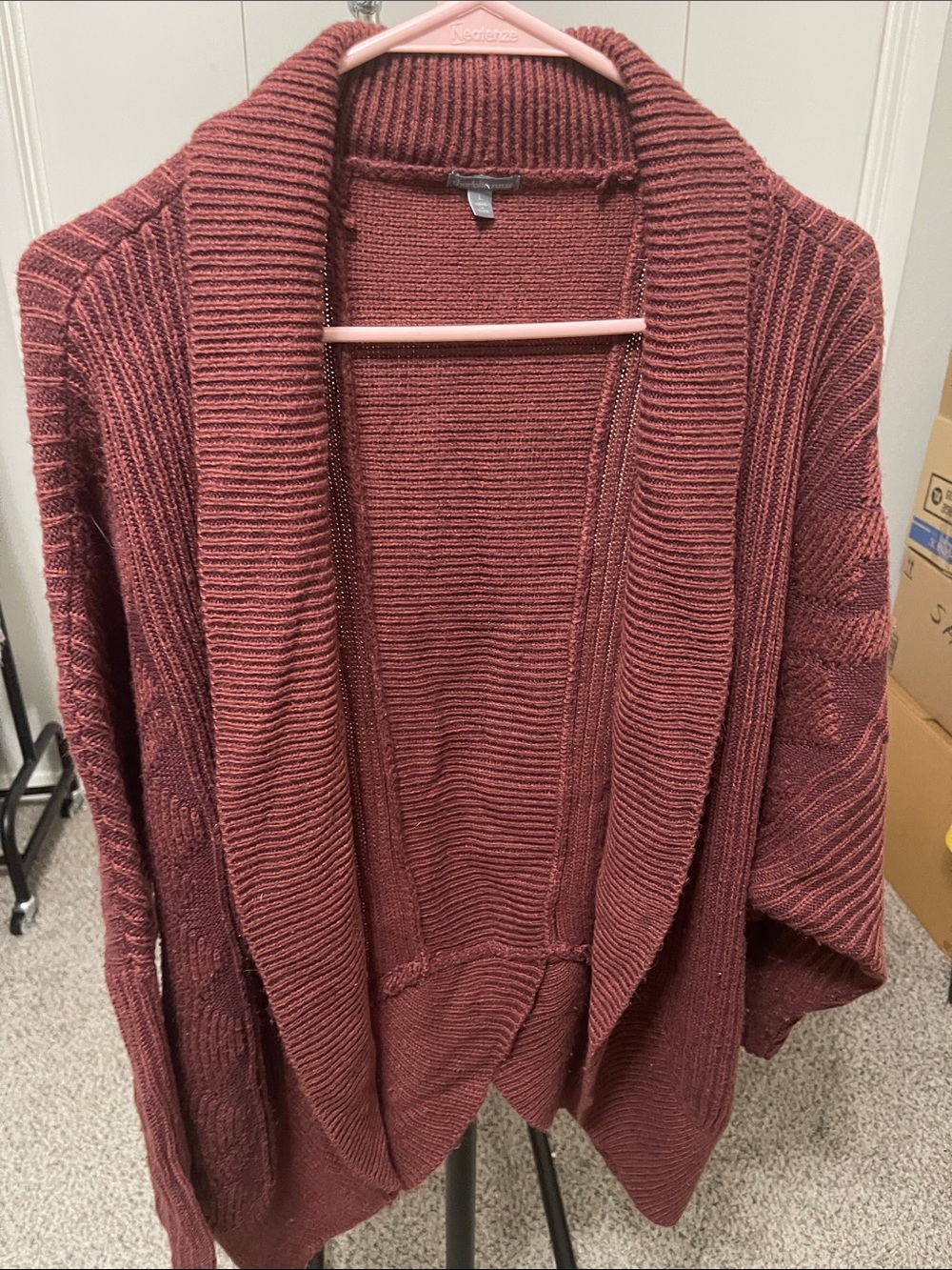 Charlotte Russe Open Front Draped Cardigan Size L Rust